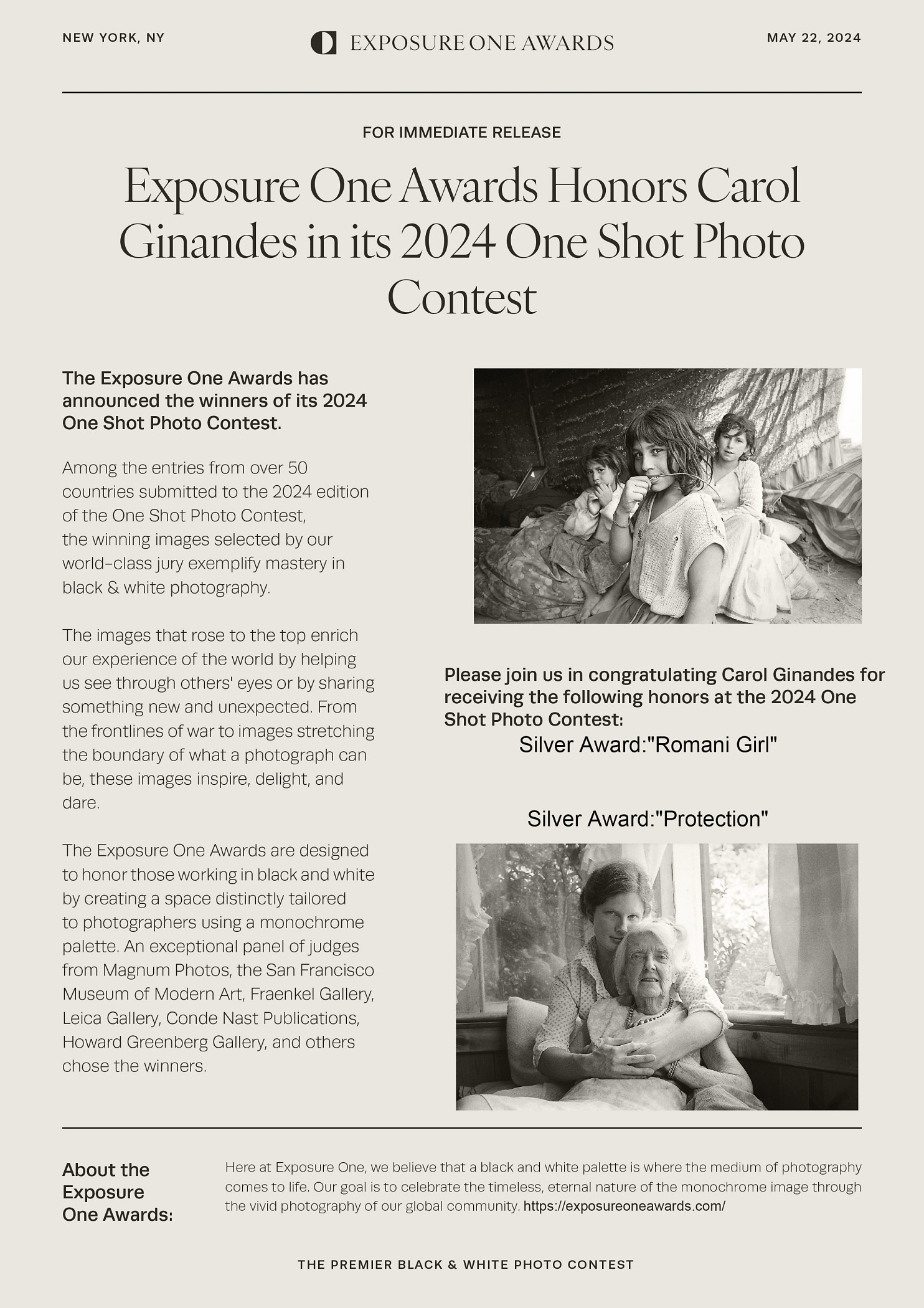 Exposure One Awards-International Black and White