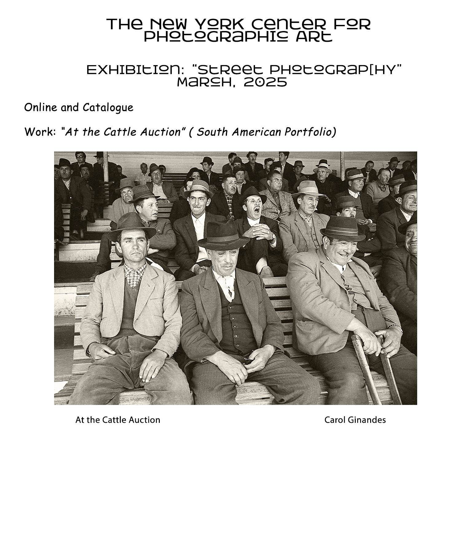 New York Center for Photographic Art:"Street Photography"